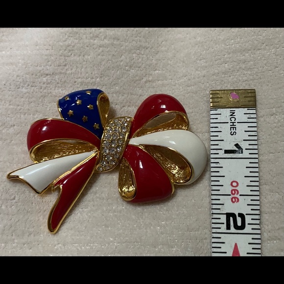 Joan Rivers Patriotic Bow brooch / pin - Picture 6 of 7